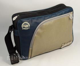 VW collection shoulder bag "tyre pattern", 25x35x10cm, blue/grey