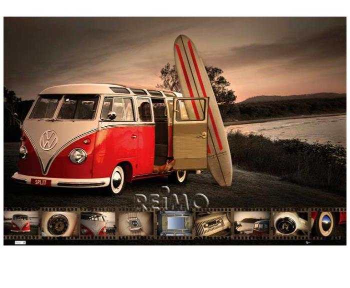 20 Maxi Plakat VW Collection: VW Bus Surfboard