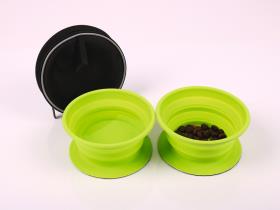 Dog bowl TWIN with 2 foldable silicone cups