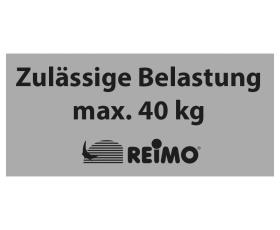 Sticker "Permissible load max. 40 kg".