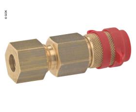 Gasslange coupler.m.8mm grommet