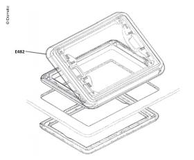 Glass frame for Heki 1 without forced ventilation