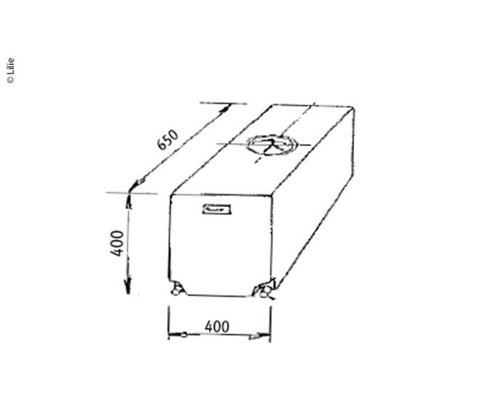 Vandtank 95 liter, 650x400x400 anthracit