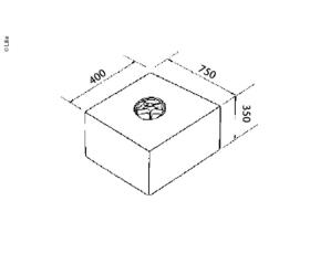Vandtank 100 liter, 400x750x350 anthracit