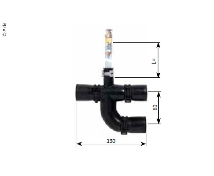 Alde gummi Y med ventilation og båndklemme 600 mm