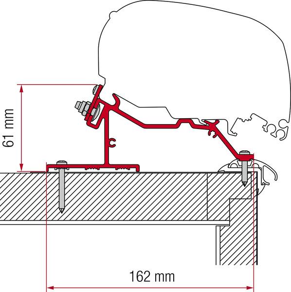 Wohnwagen-Adapter Markise F65L und F80S Caravan Roof 290cm