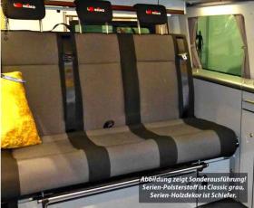 Sovesæde VW T6 / T5 CityVan V3000 størrelse 14 1305 mm bred, 3-sæders,