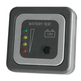 Testpanel til tilslutning af et 12V batteri
