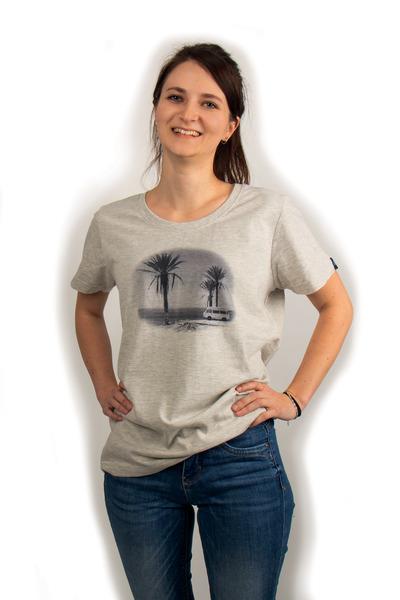 T-Shirt Damen VW, hellgrau-melange, 100% Baumwolle